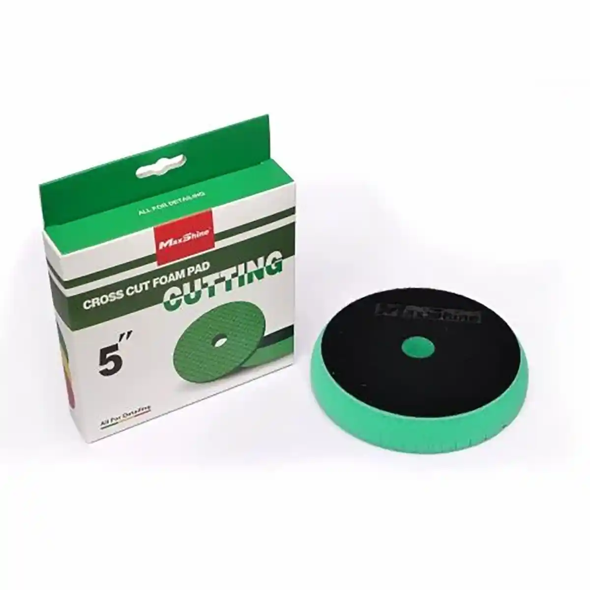 Maxshine Cross Cut Foam Pad and Green Cutting 5 Inch for Heavy-Duty